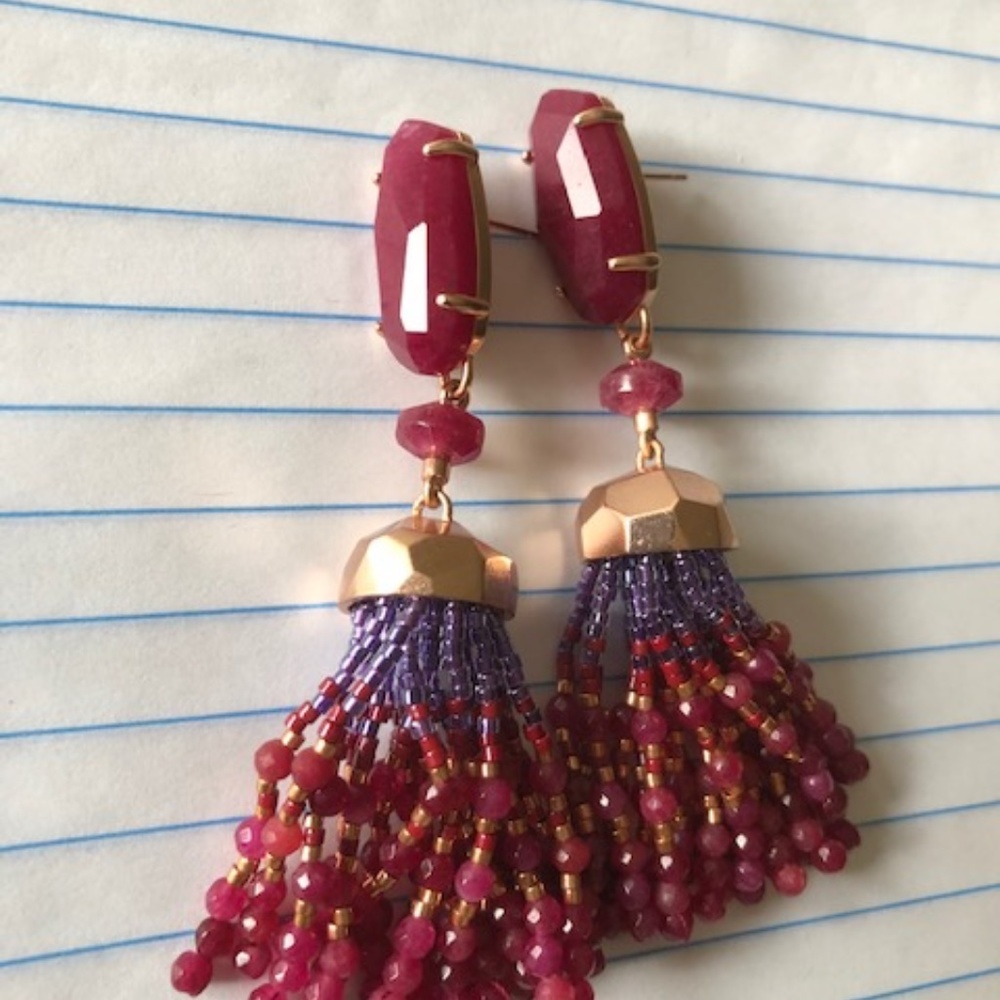 Kendra Scott Dove Statement Beaded Tassel earrings
